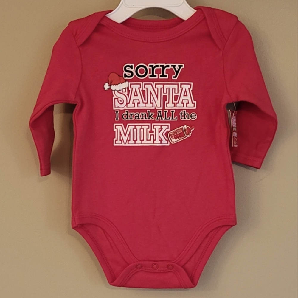 NWT red long sleeve holiday onesie/bodysuit